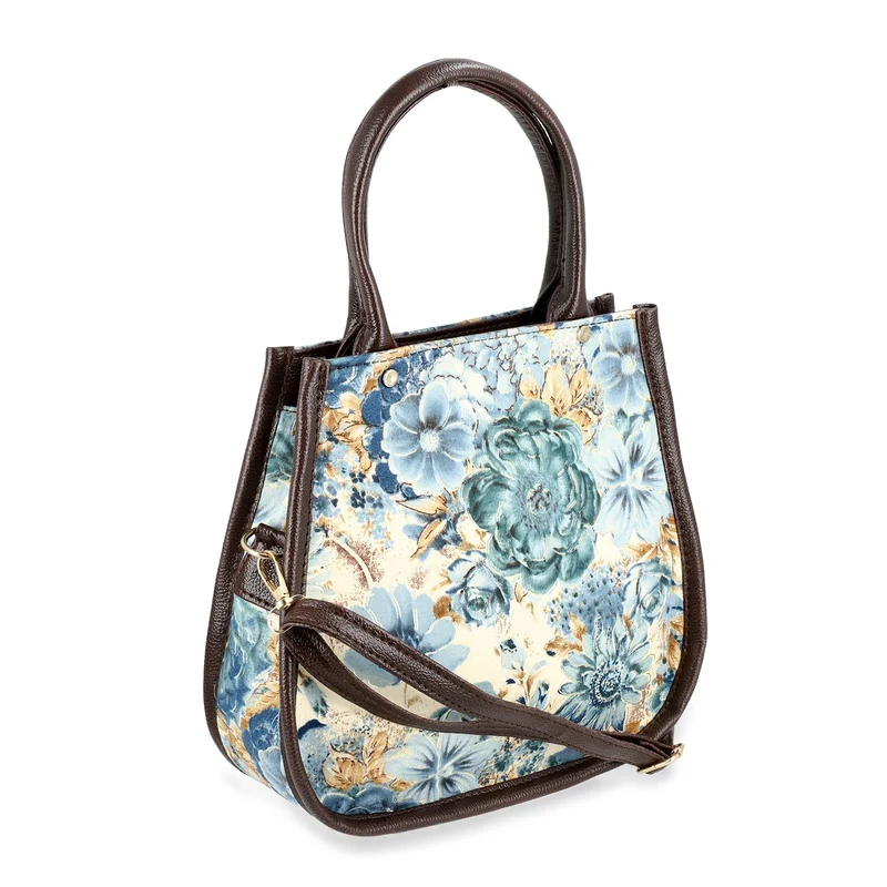 2er Set - Handtasche und Geldbörse, Baumwolle, Mehrfarbige Floral