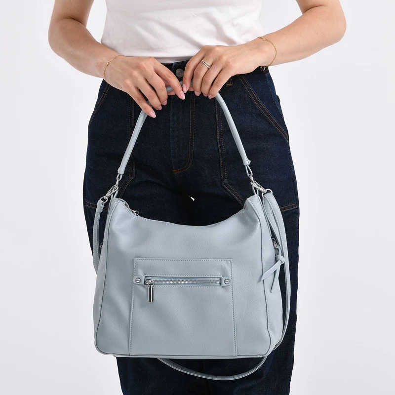 Crossbody-Tasche mit mehreren Reißverschlusstaschen, 31x13x28 cm, Khaki
