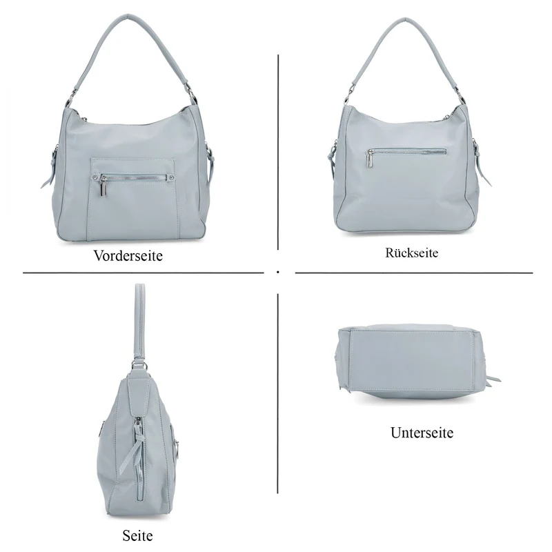 Crossbody-Tasche mit mehreren Reißverschlusstaschen, 31x13x28 cm, Khaki