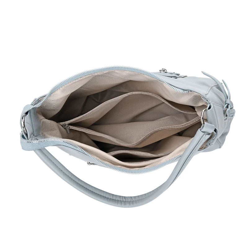 Crossbody-Tasche mit mehreren Reißverschlusstaschen, 31x13x28 cm, Khaki