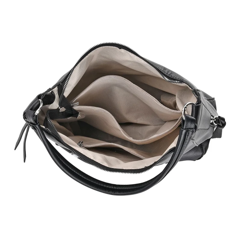 Crossbody-Tasche mit mehreren Reißverschlusstaschen, 31x13x28 cm, Khaki