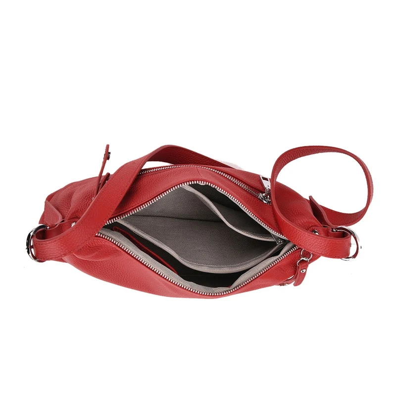 Crossbody-Bag aus Echtleder im Soft-Design, 30x8x16 cm, Schwarz