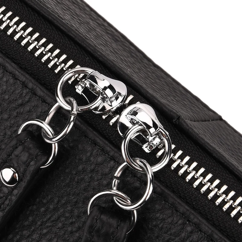Crossbody-Bag aus Echtleder im Soft-Design, 30x8x16 cm, Schwarz
