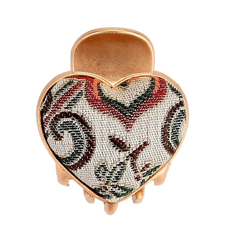 La Marey - Song Brokat Seiden-Haarspangen und Ohrringe, Beige