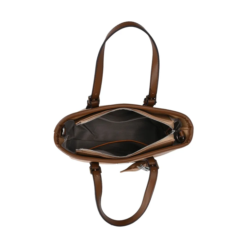 Crossbody Bag - Stilvoll und vielseitig mit großzügigem Stauraum und Designer-Anhänger in Kreuzform, 23x11x19 cm, Schwarz