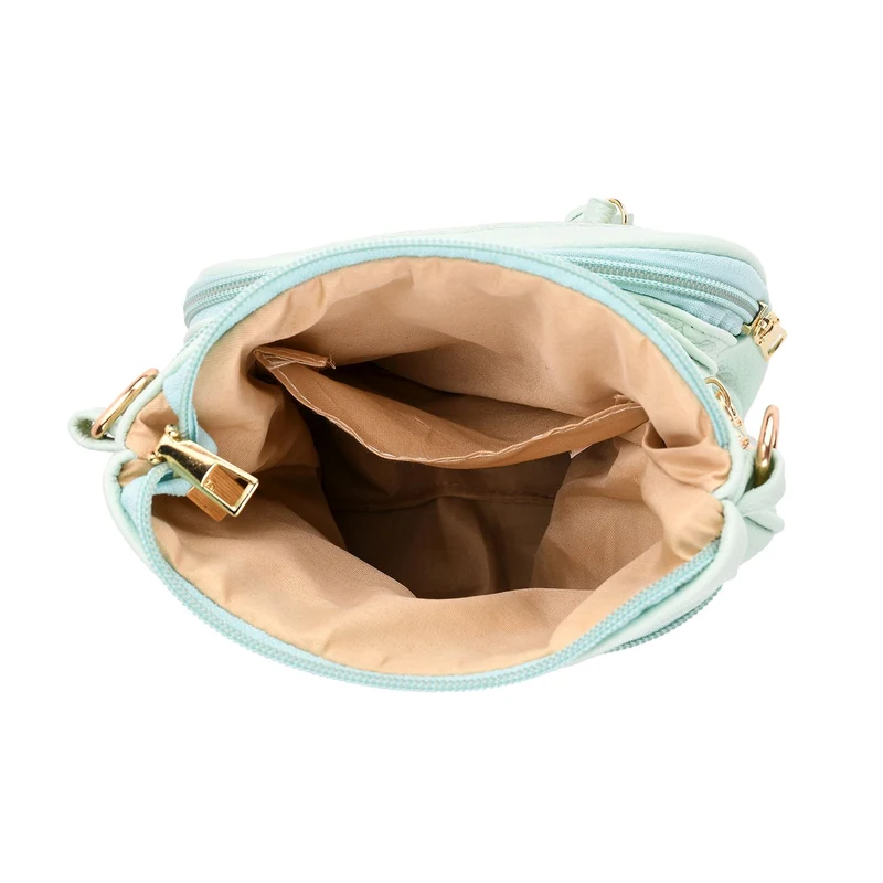 Crossbody-Tasche mit mehreren Fächern, 19x22?cm, Rot-Grau mit gemustertem Schultergurt, rot