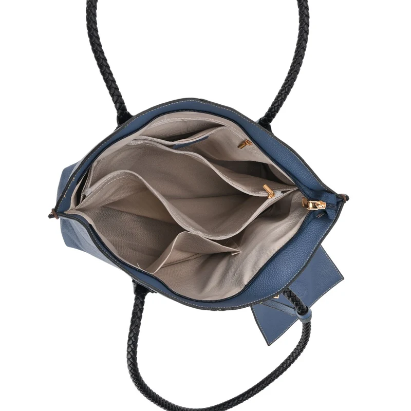 2er-Set Echtleder-Shopper, stilvolle Handtaschen mit passendem Reißverschluss-Etui, Bordeaux