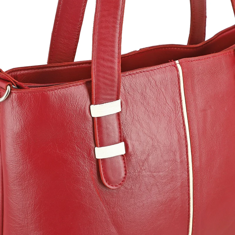 Elegante Echtleder Umhängetasche mit Krokoprägung, 33 x 10 x 27 cm, Burgunder