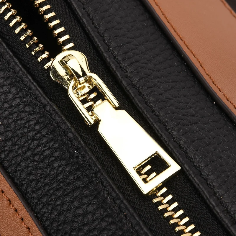 Echtleder-Duffle-Crossbody-Bag im Klassik-Design, 25,5x13x13,5 cm, Schwarz