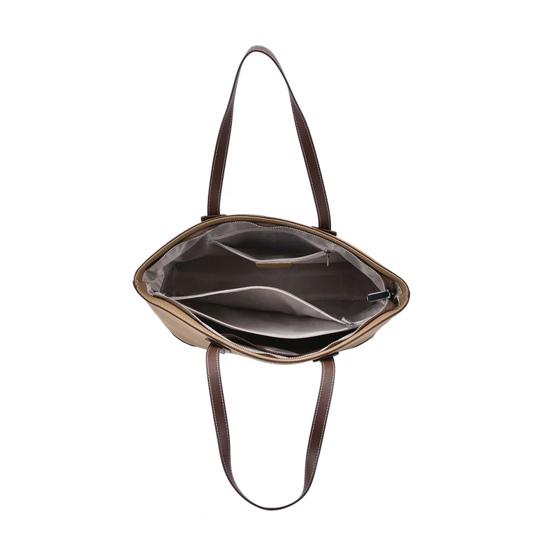 Echtleder Modische, geräumige Kontrastfarbene Tasche mit Verschluss, Größe: 33x13x29 cm, Rot