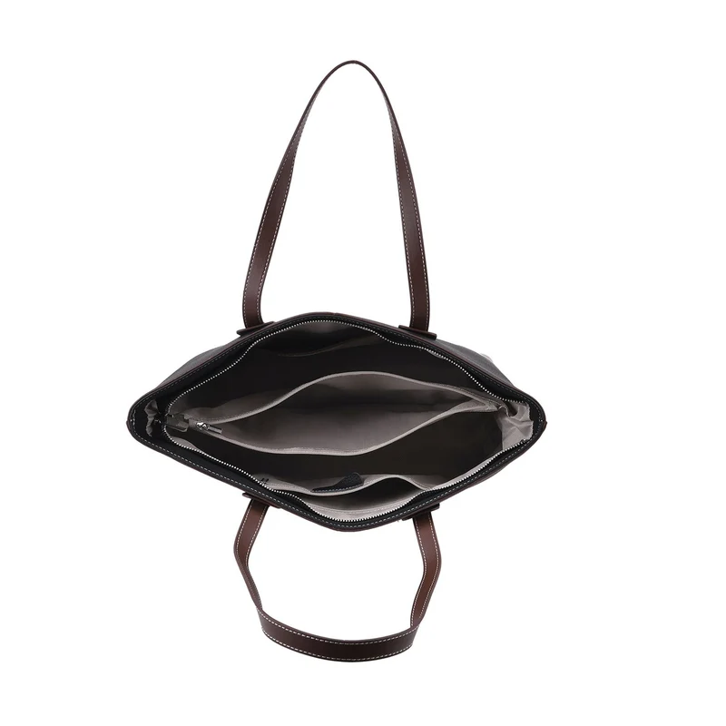 Echtleder Modische, geräumige Kontrastfarbene Tasche mit Verschluss, Größe: 33x13x29 cm, Rot