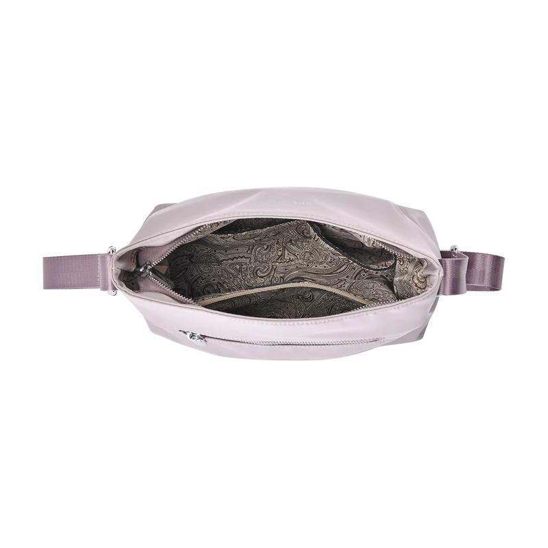 Sencillez - Crossbody Handtasche mit Nylonfutter und RFID Schutz, 112cm Schultergurt, 27x14.5x23 cm, Schwarz