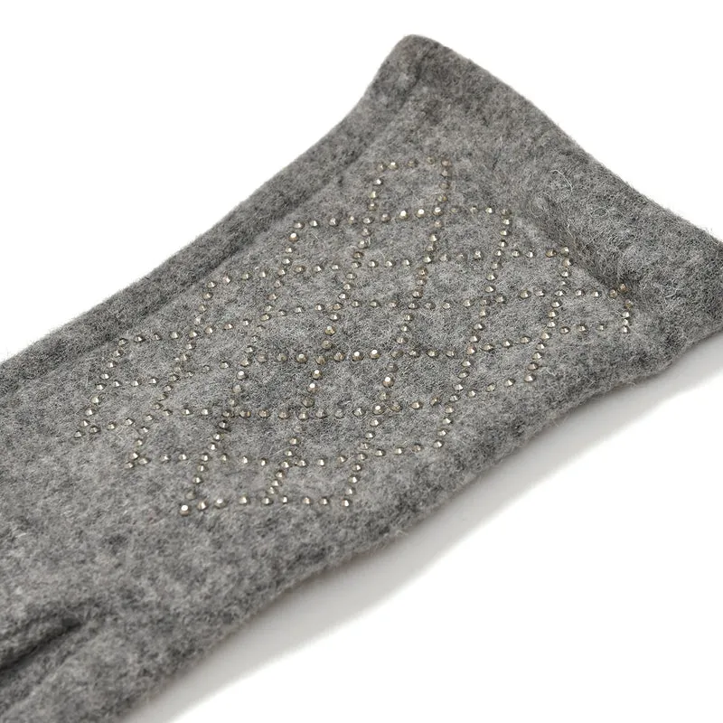 LA MAREY - 2er-Set Elegante Kaschmir Mützen und Handschuhen mit Mikroplüsch Futter, Marineblau