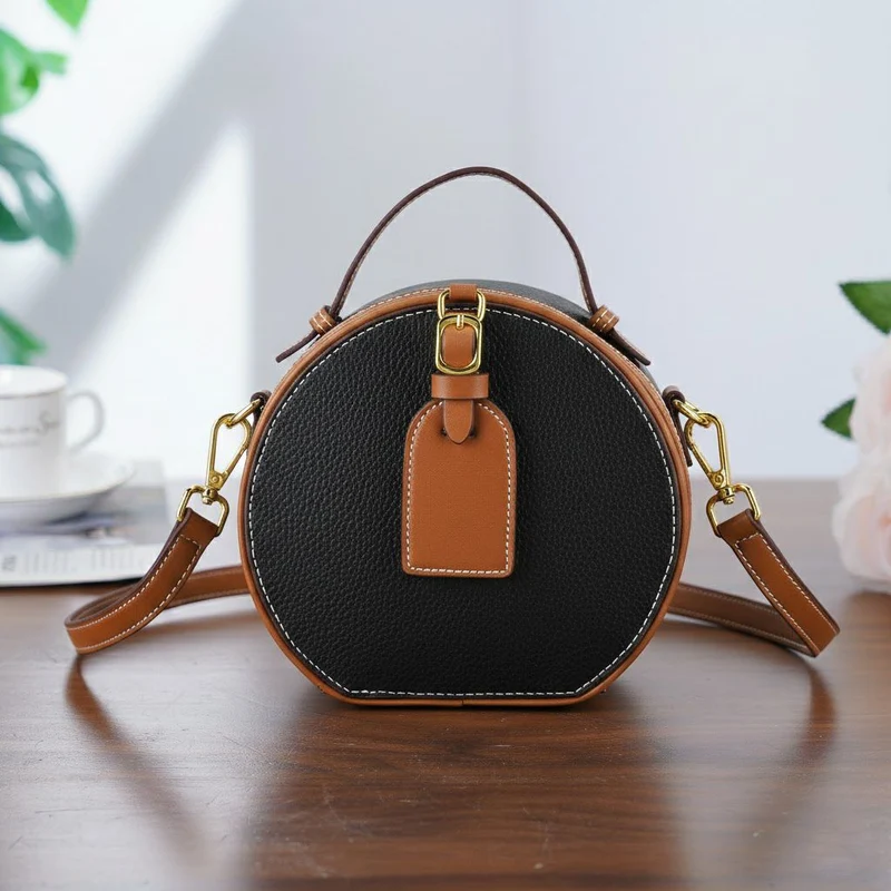 Echtleder Crossbody Tasche klassisches Design 11 x 8 x 16 cm oliv tan