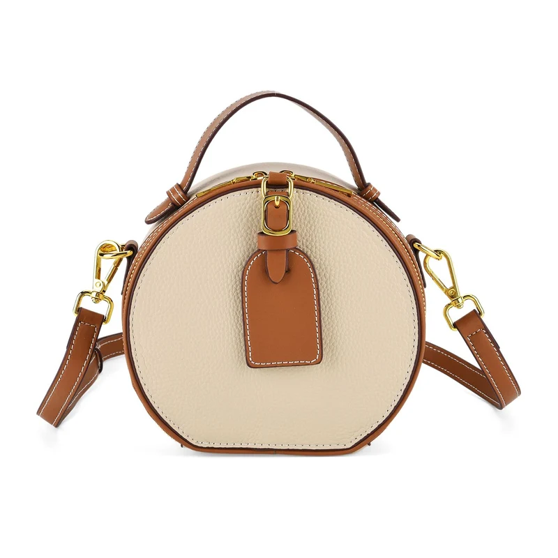 Echtleder Crossbody Tasche klassisches Design 11 x 8 x 16 cm oliv tan