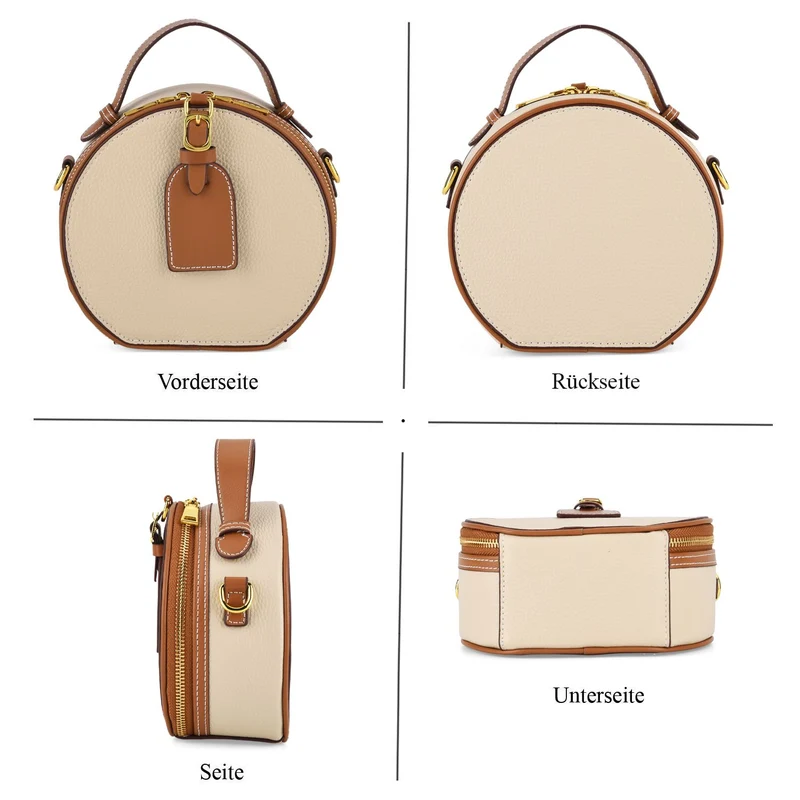 Echtleder Crossbody Tasche klassisches Design 11 x 8 x 16 cm oliv tan