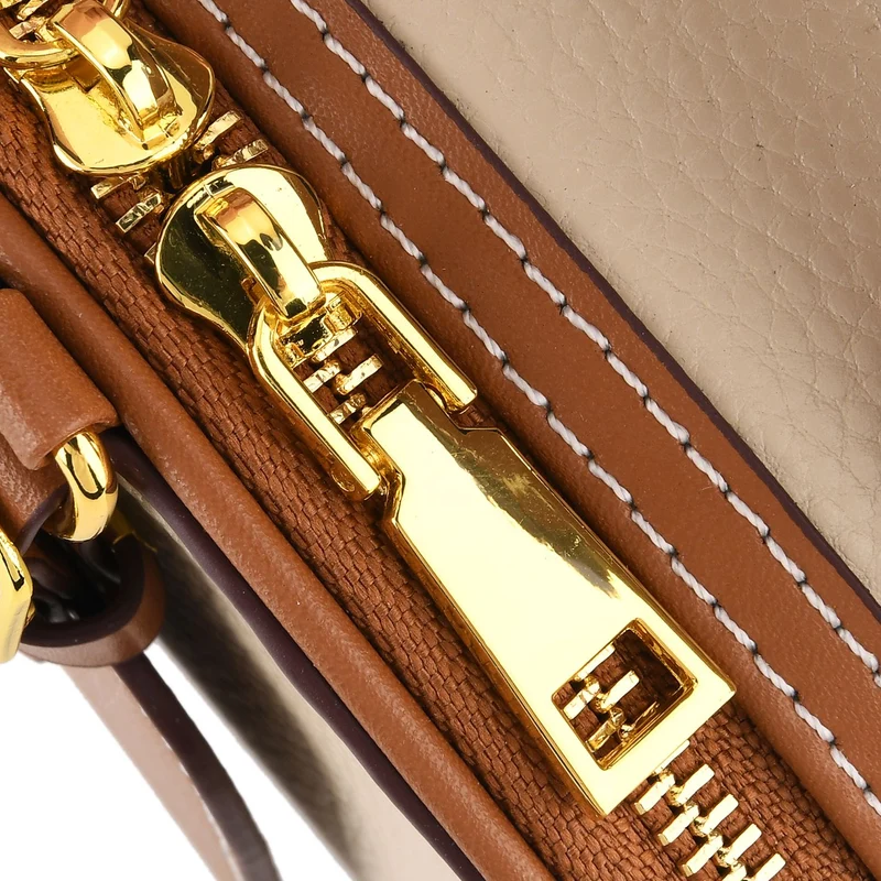 Echtleder Crossbody Tasche klassisches Design 11 x 8 x 16 cm oliv tan