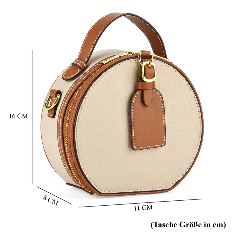 Echtleder Crossbody Tasche klassisches Design 11 x 8 x 16 cm oliv tan