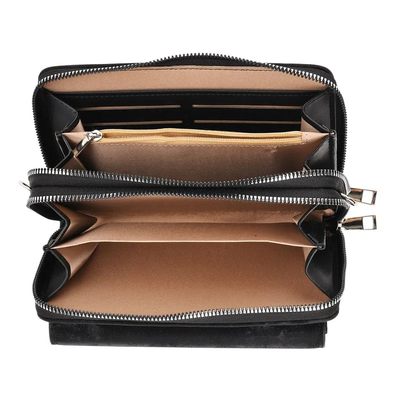 Crossbody-Tasche mit RFID-Schutz und Muster-Schulterriemen, 19x6x11 cm, Grün