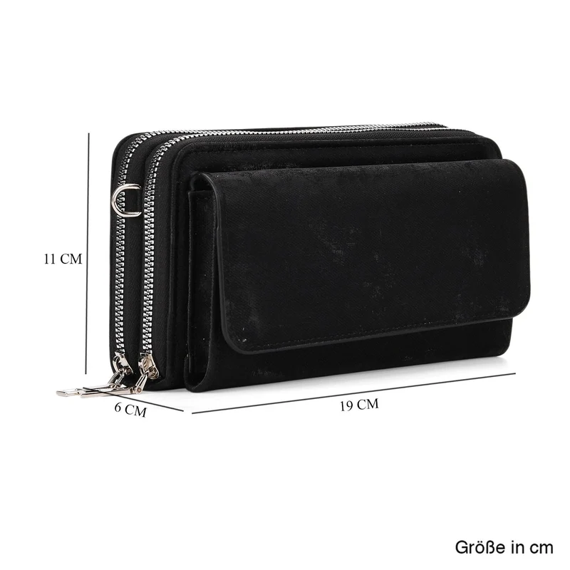 Crossbody-Tasche mit RFID-Schutz und Muster-Schulterriemen, 19x6x11 cm, Grün