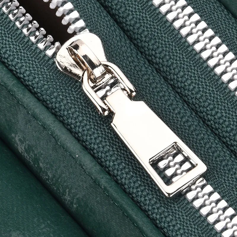 Crossbody-Tasche mit RFID-Schutz und Muster-Schulterriemen, 19x6x11 cm, Grün