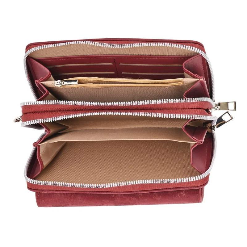 Crossbody-Tasche mit RFID-Schutz und Muster-Schulterriemen, 19x6x11 cm, Grün