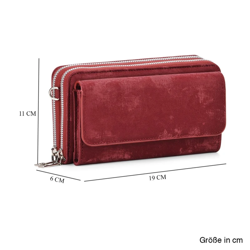 Crossbody-Tasche mit RFID-Schutz und Muster-Schulterriemen, 19x6x11 cm, Grün