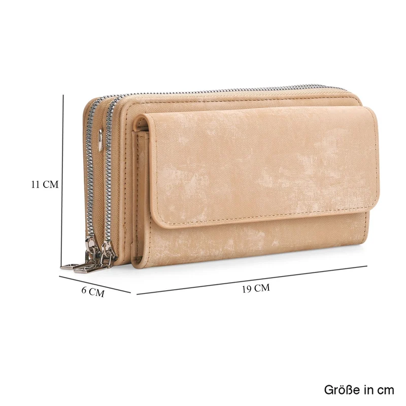 Crossbody-Tasche mit RFID-Schutz und Muster-Schulterriemen, 19x6x11 cm, Grün