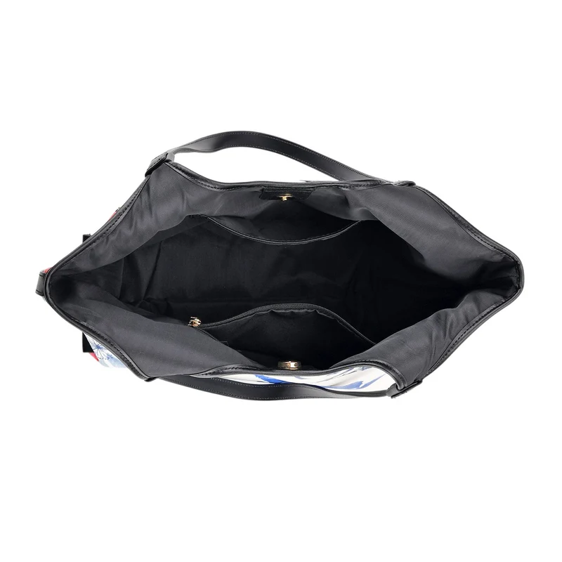 LA MAREY Signature Brokat Echtleder Schultertasche, 1 Außenfach und 2 Innenfächer, 34 x 35 x 11.5 cm, Hellblau