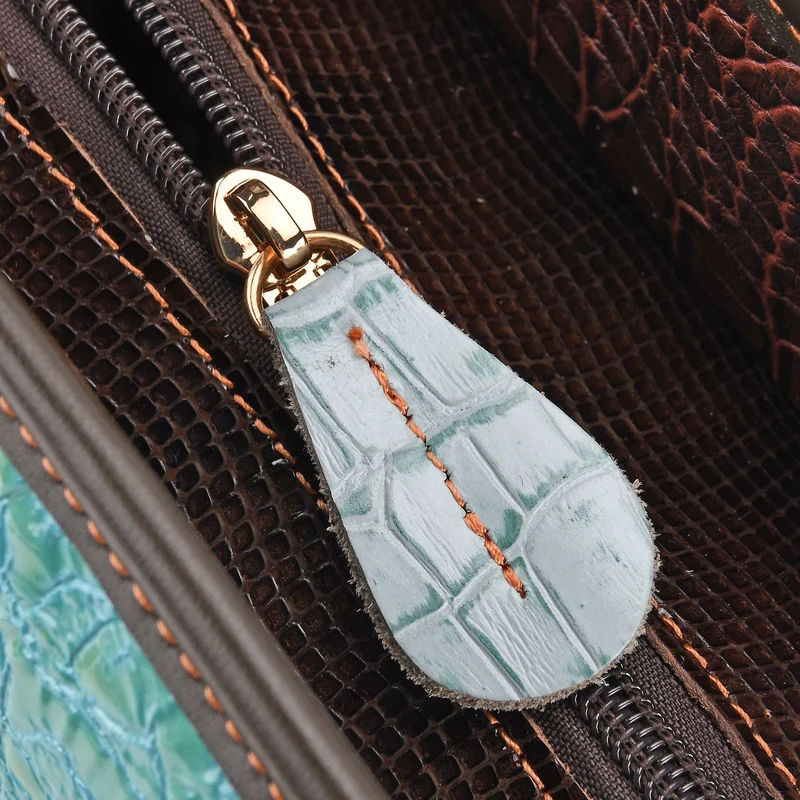 Chaos by Elsie Echtleder Crossbody mit RFID, Patchwork Mehrfarbig, 36 x 15 x 25 cm, Schwarz