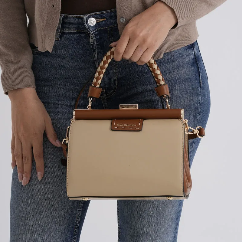 LA MAREY 2er Set Crossbody Tasche mit Geldbörse PU 22 x 23 x 9 cm Braun
