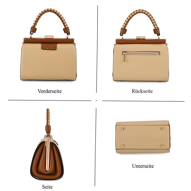 LA MAREY 2er Set Crossbody Tasche mit Geldbörse PU 22 x 23 x 9 cm Braun