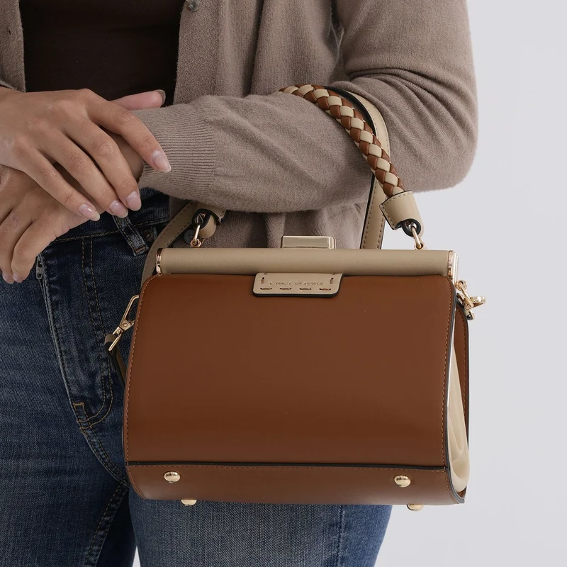 LA MAREY 2er Set Crossbody Tasche mit Geldbörse PU 22 x 23 x 9 cm Braun