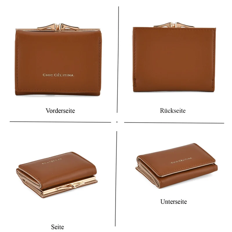 LA MAREY 2er Set Crossbody Tasche mit Geldbörse PU 22 x 23 x 9 cm Braun