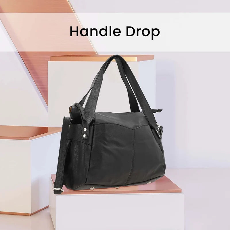100% echte Leder Handtasche RFID Schutz, 43x28x7,5 cm, hellgrün