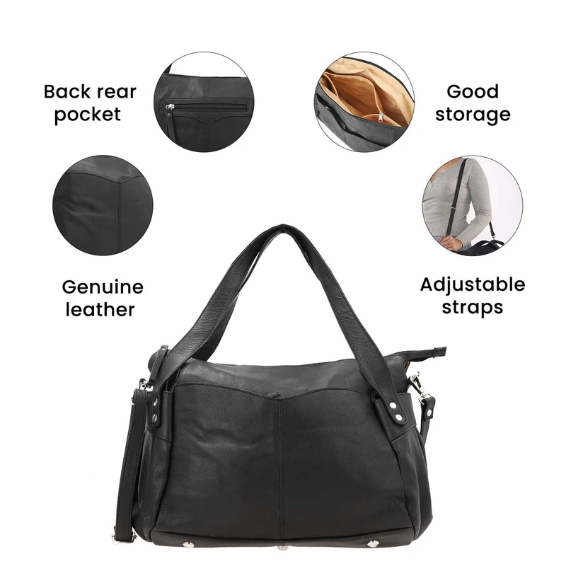 100% echte Leder Handtasche RFID Schutz, 43x28x7,5 cm, hellgrün