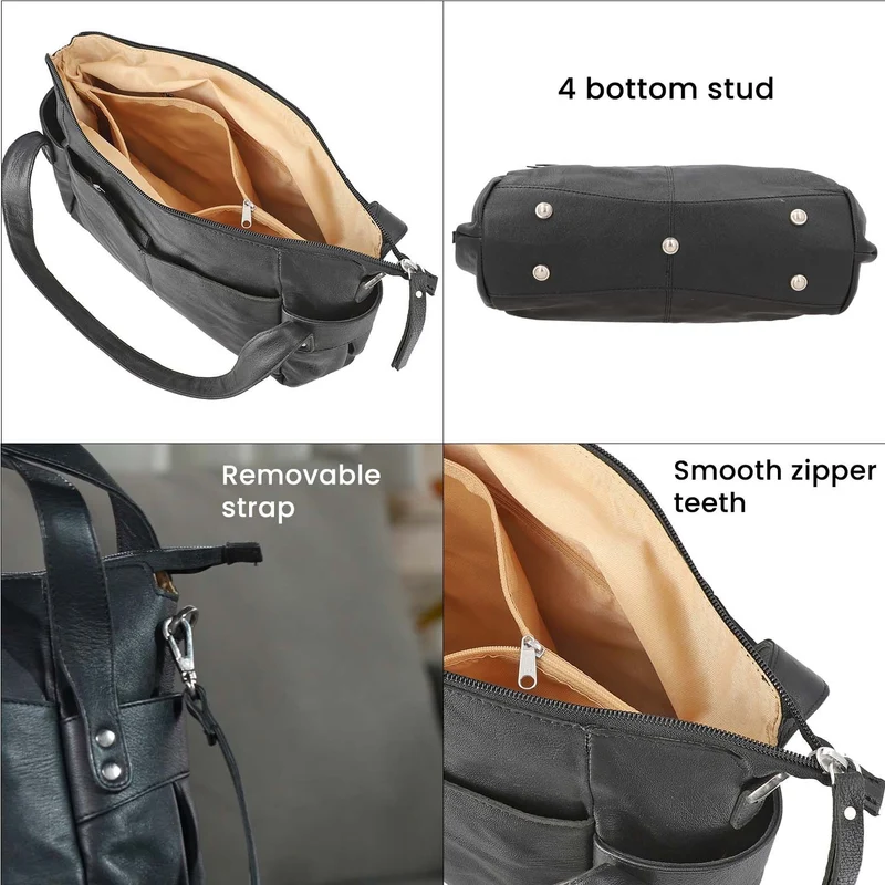 100% echte Leder Handtasche RFID Schutz, 43x28x7,5 cm, hellgrün