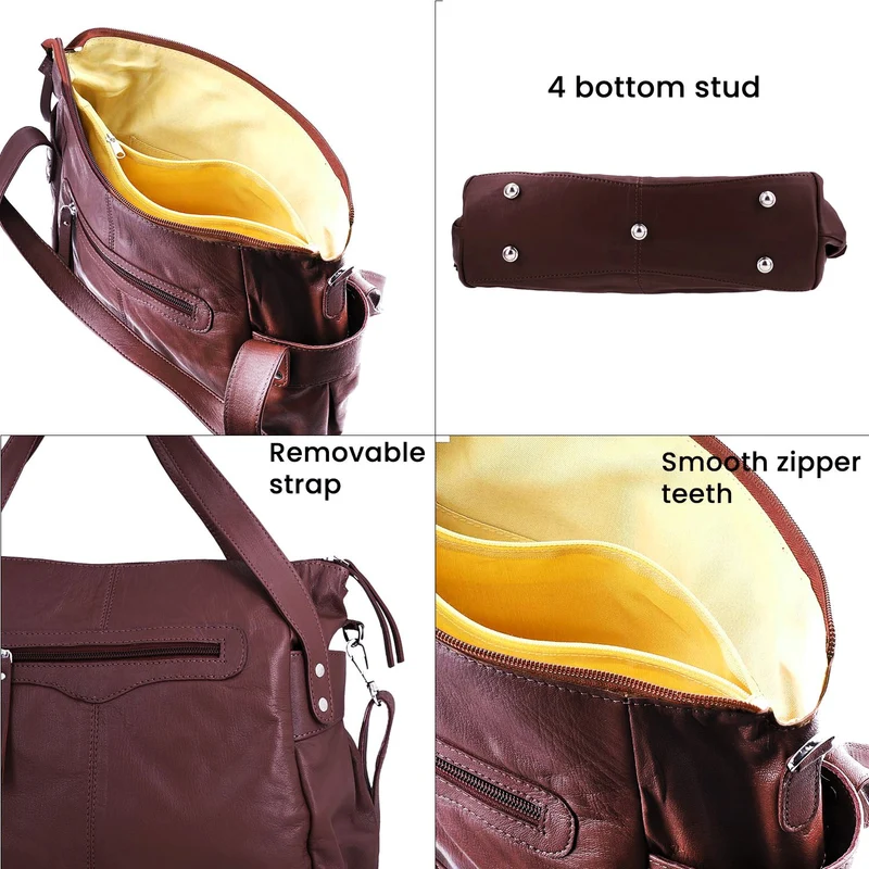 100% echte Leder Handtasche RFID Schutz, 43x28x7,5 cm, hellgrün