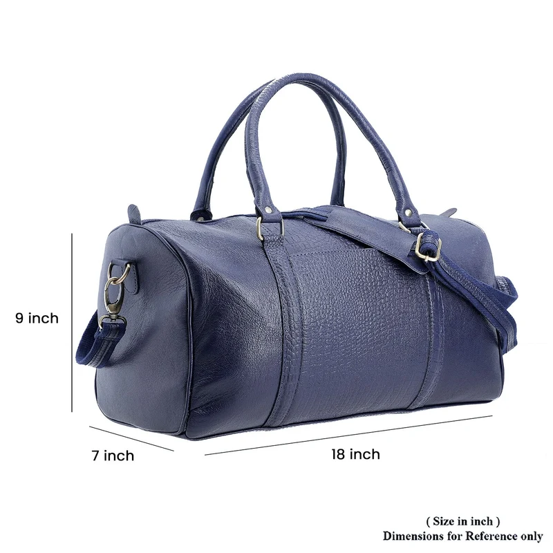 2-teiliges Reisetaschen-Set aus 100 % Echtleder, Croco-Prägung, (44 x 20 x 23 cm) und Umhängetasche (20 x 4 x 24 cm), Rot