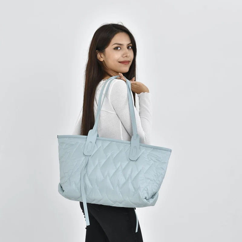 Geräumige & leichte Tote Bag mit Schultergurt, 56x30x16cm, Blau