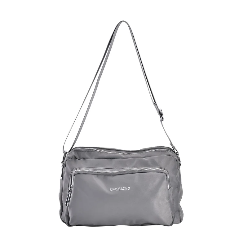 Wasserdichte Umhängetasche aus Hochwertiges Nylon, gepolstert, 128 cm Schulterriemen, 27x16x9 cm, Elfenbein