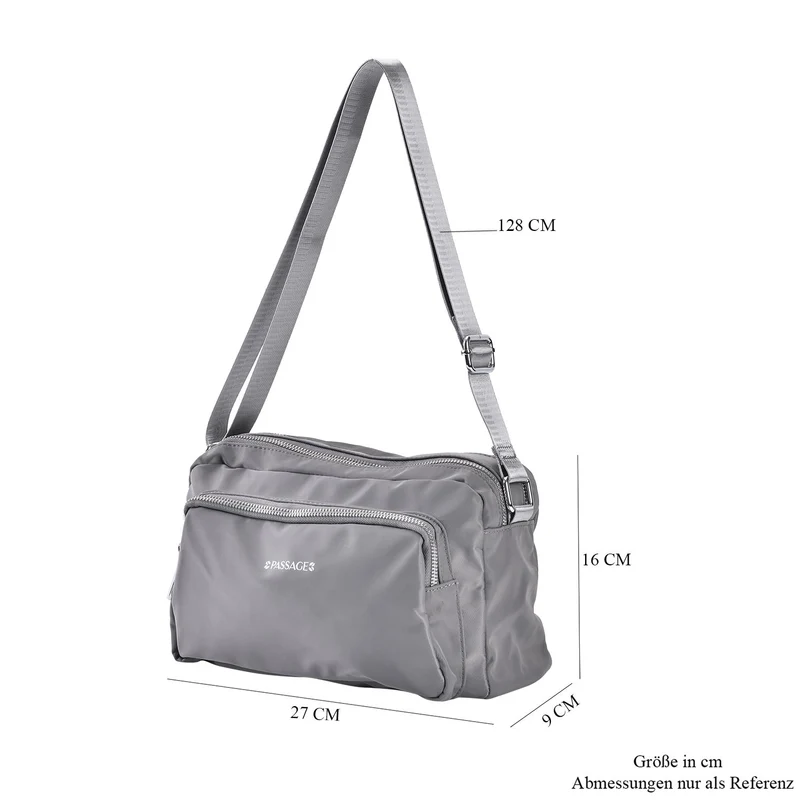 Wasserdichte Umhängetasche aus Hochwertiges Nylon, gepolstert, 128 cm Schulterriemen, 27x16x9 cm, Elfenbein