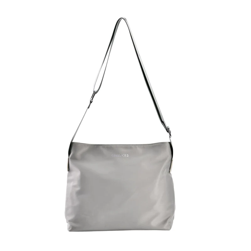 PASSAGE - Crossbody Handtasche mit Nylonfutter und RFID Schutz, 112cm Schultergurt, 27x14.5x23 cm, hell Grün