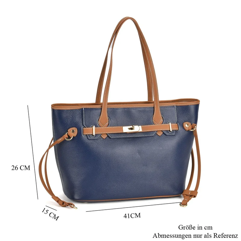 life-style:Genuine Leather Tote bag Color: Green with brown L:41*W:15*H:26cm ,Handle drop:22CM Wall: Genuine Leather Lining: Polyester Exterior:zipped-1, Interior: slip-1,zipped-1