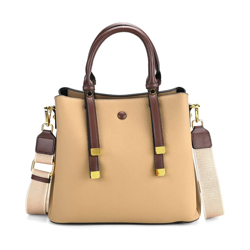 Echtes Leder - Vielseitige Tasche mit abnehmbarem Schulterriemen, 30x14x24 cm, Rosa