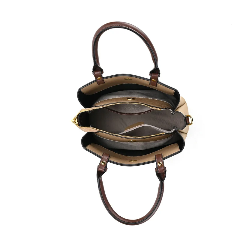 Echtes Leder - Vielseitige Tasche mit abnehmbarem Schulterriemen, 30x14x24 cm, Rosa