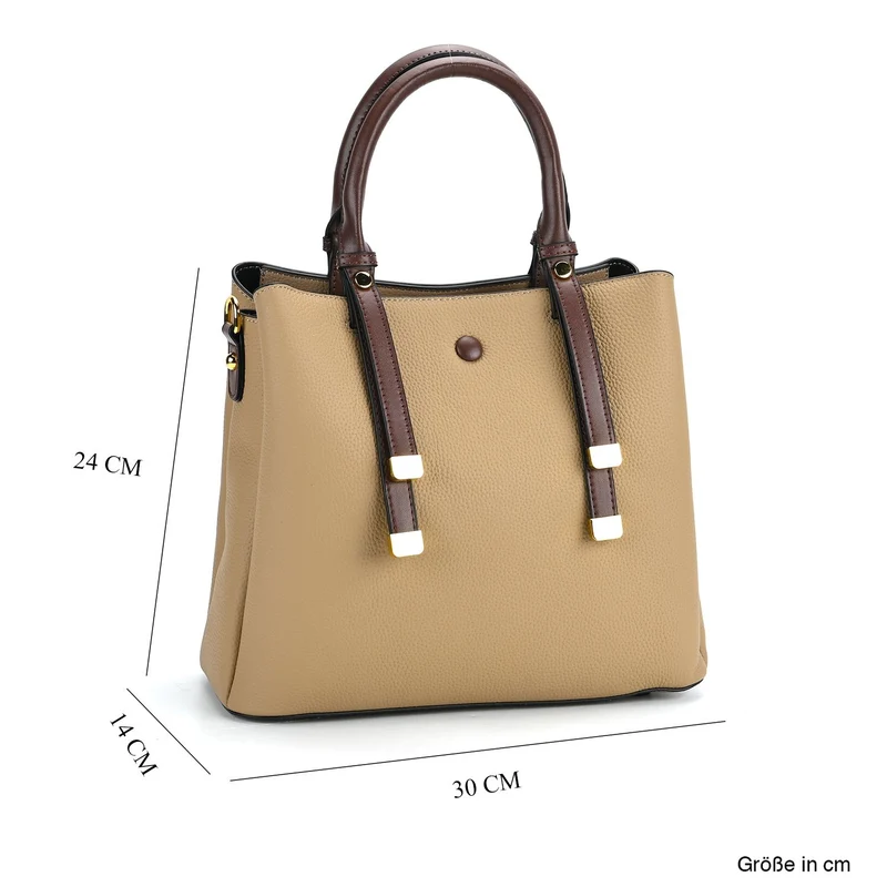 Echtes Leder - Vielseitige Tasche mit abnehmbarem Schulterriemen, 30x14x24 cm, Rosa
