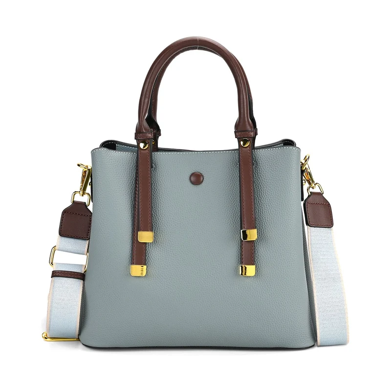 Echtes Leder - Vielseitige Tasche mit abnehmbarem Schulterriemen, 30x14x24 cm, Rosa