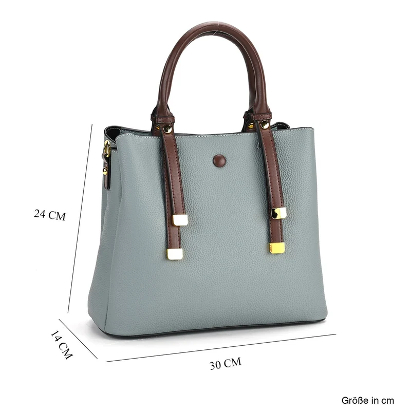 Echtes Leder - Vielseitige Tasche mit abnehmbarem Schulterriemen, 30x14x24 cm, Rosa