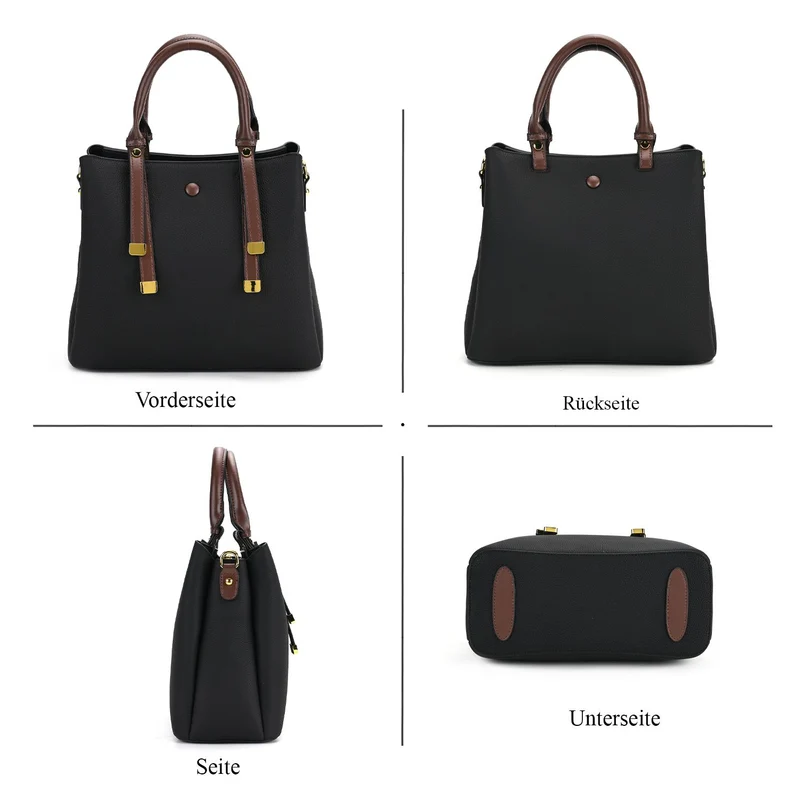 Echtes Leder - Vielseitige Tasche mit abnehmbarem Schulterriemen, 30x14x24 cm, Rosa